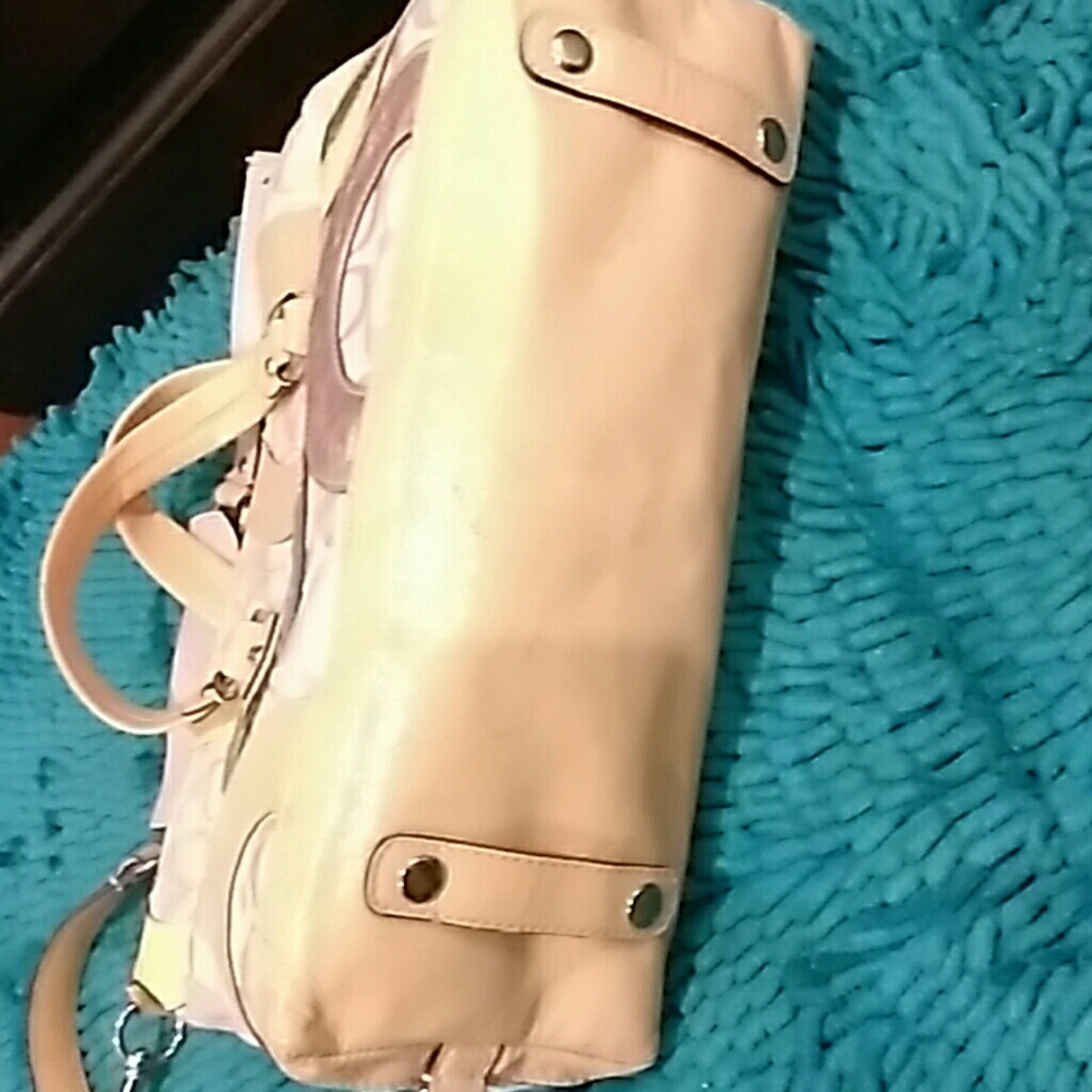 Coach Multicolor Pastel Circle Patchwork Satchel - Cream, Pink, Yellow, Lilac - Picture 6 of 8